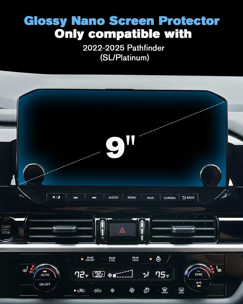 WEIPIN For 2PCS 2022 2023 2024 2025 Nissan Pathfinder 9 Inch Touchscreen High Clarity Screen Protector - Pathfinder (SL/Platinum) Accessories - Image 2
